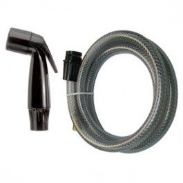 PLUMB PAK PP815-4 KITCHEN FAUCET HOSE &amp; SPRAY HEAD 4' BLACK UNIVERSAL COUPLING