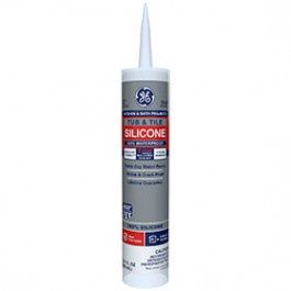 GE Silicone Caulk for Tub &amp; Tile Kitchen &amp; Bath - 100% Waterproof Silicone Sealant, Excellent Flexibility, Shrink &amp; Crack Proof - 10 oz Cartridge, Clear,