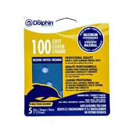 BLUE DOLPHIN SP NL585-0100 5" 8-HOLE HOOK &amp; LOOP SANDING DISCS 100 GRIT 5-PACK