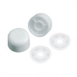 TOILET BOLT CAPS ROUND WHITE SNAP ON TYPE