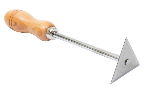 HEAVY DUTY TRI-ANGLE SCRAPER STAINLESS STEEL WOOD HANDLE