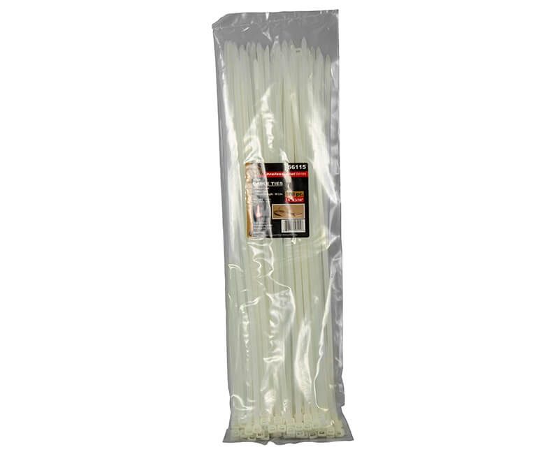 14" X 3/16" NYLON CABLE TIE NATURAL COLOR 60 LB. STRENGTH 100 PK. PER POLYBAG