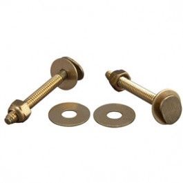 TOILET BOLT SNAP OFF SET 1/4" X 2-1/4" SOLID BRASS
