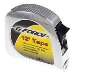 CHROME TAPE MEASURE 12' X 1/2"