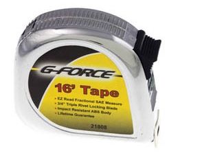 CHROME TAPE MEASURE 16' X 3/4"