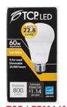 (L9A19D1550K) TCP BRAND A19 LED DIMMABLE 50K