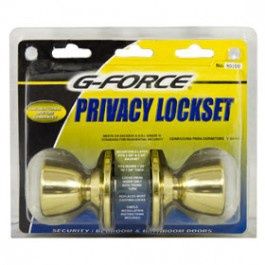 PRIVACY TULIP KNOB LOCKSET POLISHED BRASS