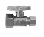 3/8" COMPRESSION x 5/8" OD COMPRESSION 1/4 TURN FLEXIBLE STRAIGHT SUPPLY STOPS (BALL VALVE TYPE)-A2622