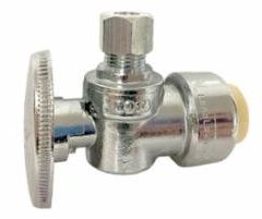 PUSH FIT ANGLE 1/4 TURN STOP 1/2"PF x 1/4" OD-A2630