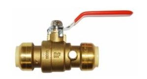 PUSH FIT 3/4" BALL VALVE W/DRAIN- D17722-34