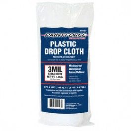 PAINT-FORCE  9' X 12' 3 MIL PLASTIC DROP CLOTH