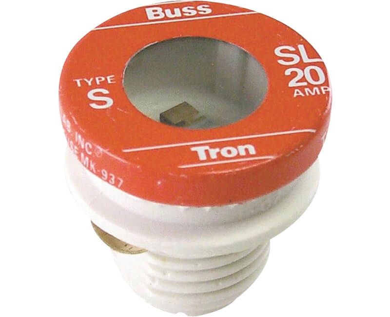 20 AMP Rejection Base Plug Fuse - 4/Box Type: SL