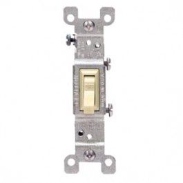 LEVITON SINGLE POLE GROUNDING TOGGLE SWITCH IVORY