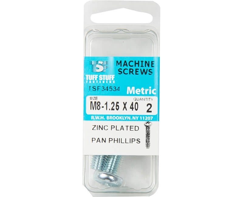 Metric Machine Screw Pan Phillips ZP M8-1.25 X 40 - 2 Pc Per Package