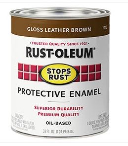 RUST-OLEUM STOPS RUST 7775502 GLOSS PROTECTIVE ENAMEL LEATHER BROWN