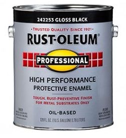 RUST-OLEUM PROFESSIONAL GLOSS BLACK ENAMEL PAINT