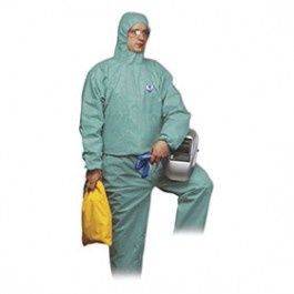 HONEYWELL 25596/2XL 2X GREEN COVERALL W/HOOD LVL 5-6 PROTECTION FLAME RETARDAN