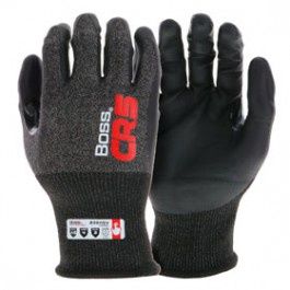 BOSS B35054-M MEDIUM CR5 CUT RESISTANT FOAM GRIP NITRILE GLOVES W/TOUCH