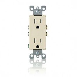 LEVITON R58-T5325-ODI DECORA TAMPER RESISTANT 15A GRD OUTLET IVORY