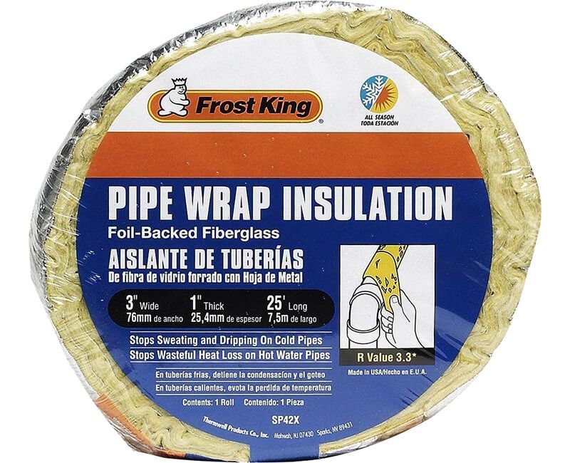 3" X 1" X 25 FT FIBERGLASS PIPE WRAP Insulation KIT