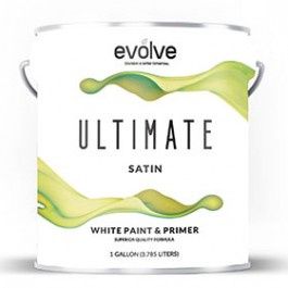 EVOLVE PAINTS RW24-GDB210 1G ULTIMATE LATEX WHITE SATIN PAINT