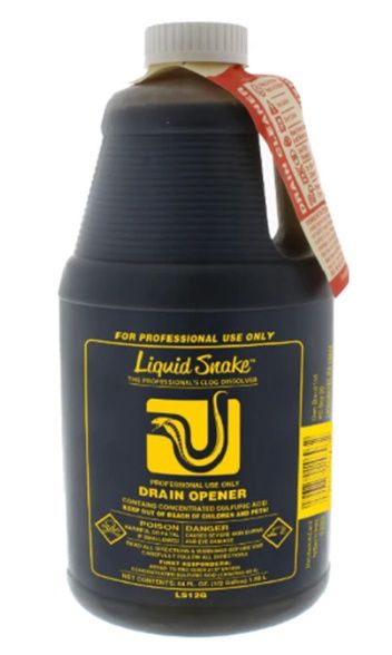 Liquid snake drain opener sulfuric Acid 1/2 Gallon