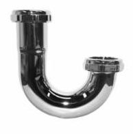 CHROME TUBULAR "J" BENDS  20 GAUGE 1 1/4" (LESS CLEANOUT) - A2254J