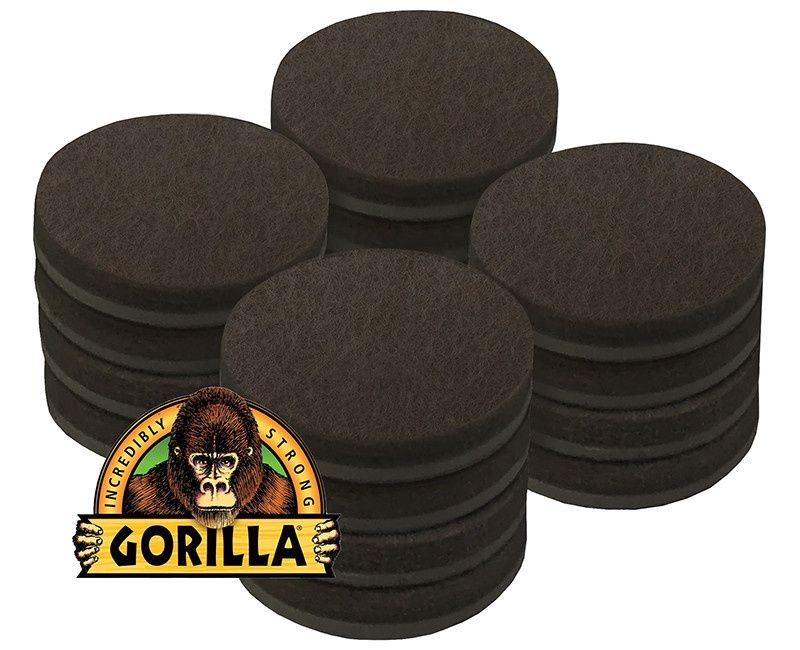 GORILLA FELT 1" ROUND FELTPAD BROWN 16 PC
