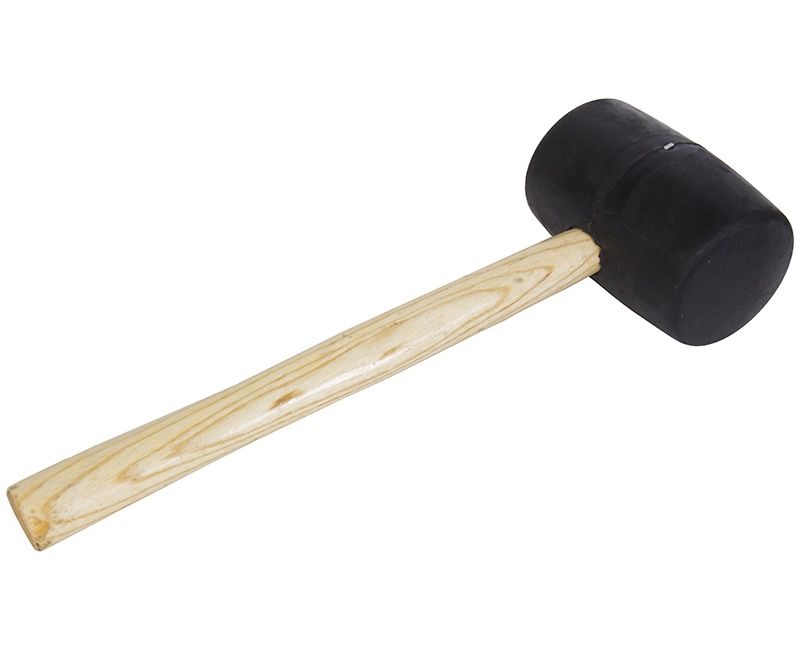 32 OZ. BLACK RUBBER MALLET WOOD HANDLE