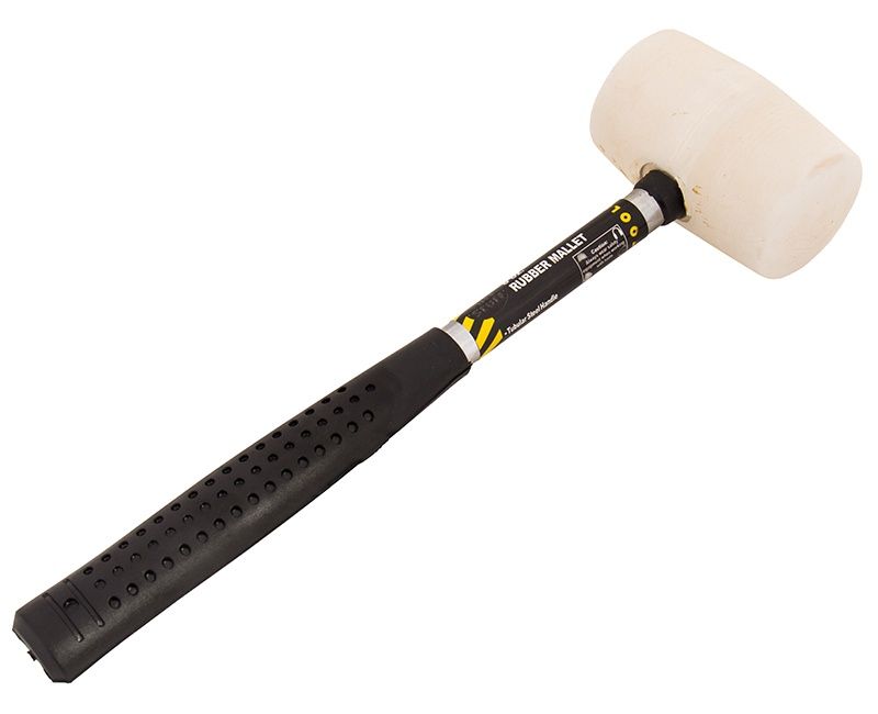 8 OZ. WHITE RUBBER MALLET TUBULAR HANDLE