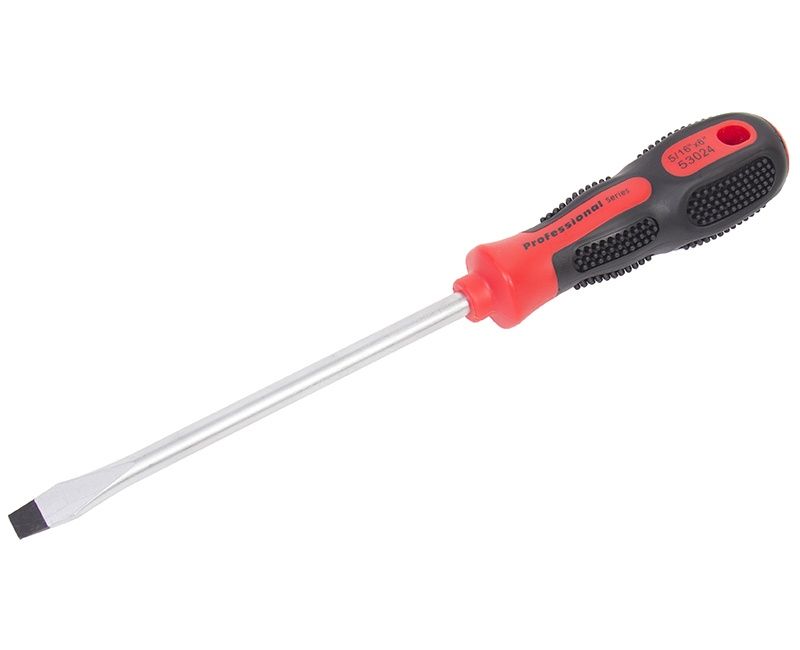 5/16" X 6" SLOTTED SCREWDRIVER CHROME VANADIUM ERGO HANDLE VCARDED