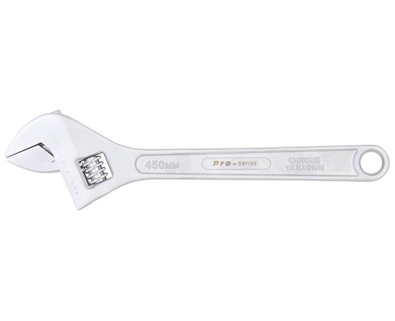 18" ADJUSTABLE WRENCH CHROME VANADIUM SATIN FINISH LASER GRADUATION BULK