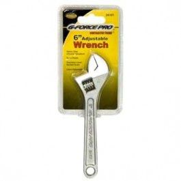 G-FORCE 24101 6" ADJUSTABLE WRENCH CHROME VANADIUM SATIN FINISH