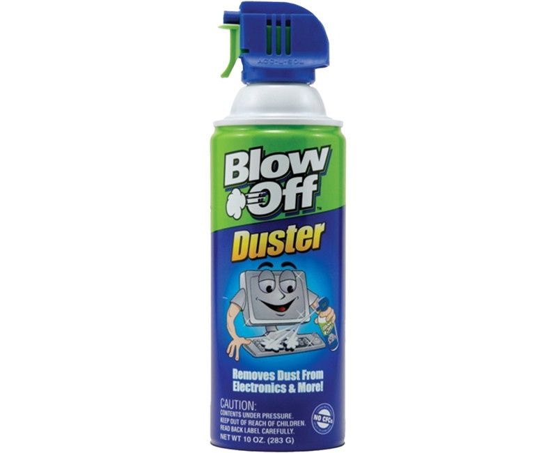 Blow Off Air Duster Can with Nozzle, 10 oz., Blue/Green
