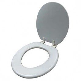 17" WHITE ROUND PLASTIC TOILET SEAT