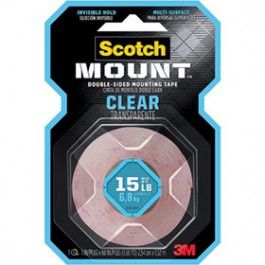 3M 410H 1" X 60" SCOTCH-MOUNT CLEAR DOUBLE-SIDED MOUNTING TAPE