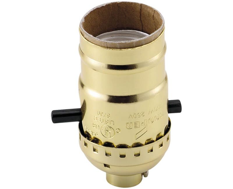 Push Thru Brass Shell Lamp Socket