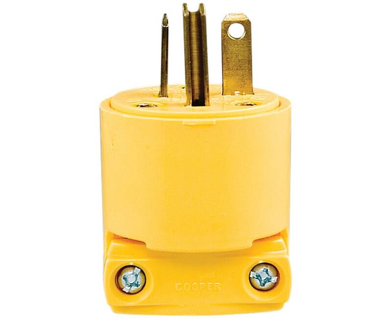 20A 120V 2P/3WIRE YELLOW VINYL PLUG GROUNDED