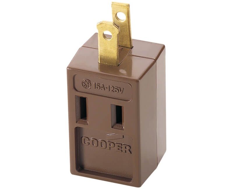 Three Outlet Cube Adapter - Brown socket