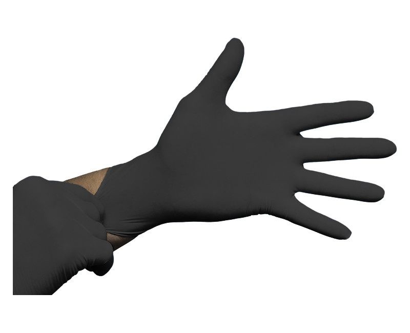 Black Nitrile Exam Gloves MEDIUM