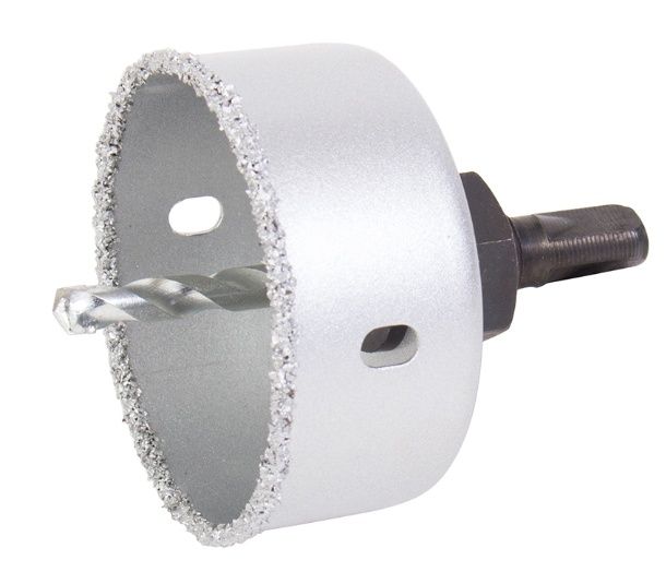 2-1/2" Carbide Grit Holesaw Kit With Mandrel