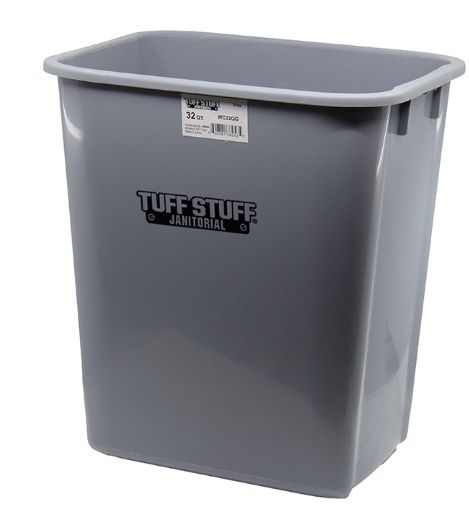 WASTE CAN 22QT. GRAY 14"L X 10.5"W X 15.5"H