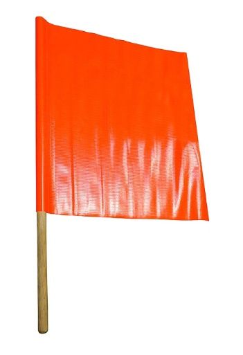 18" X 18" ORANGE SAFETY FLAG W/ 27" DOWEL