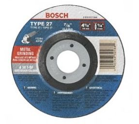 BOSCH GRINDING WHEEL TYPE 27 4-1/2" X 1/4" X 5/8" FOR METAL