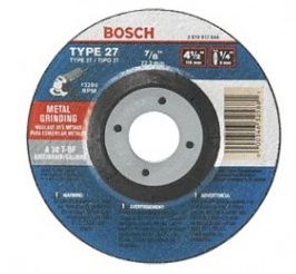 BOSCH GRINDING WHEEL TYPE 27 4-1/2" X 1/4" X 7/8" FOR METAL