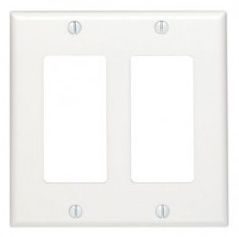 TWO GANG WALLPLATE WHITE WITH SCREWS