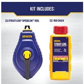 IRWIN STRAIT-LINE IWHT48442RC SPEEDLINE 100' CHALK REEL WITH RED CHALK