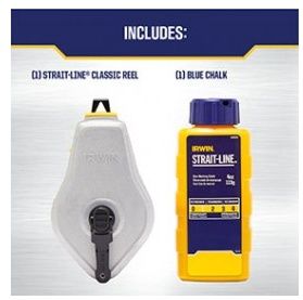 IRWIN STRAIT-LINE  CLASSIC 100' CHALK REEL WITH BLUE CHALK