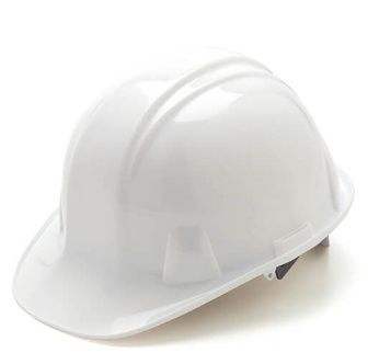 White Hard Hat - 4 Point Ratchet Suspension