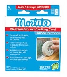 MORTITE WEATHERSTRIP AND CAULKING CORD 90' GREY19 OZ